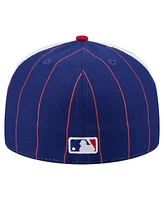 New Era Men's Dark Blue Texas Rangers Pinstripe 59FIFTY Fitted Hat