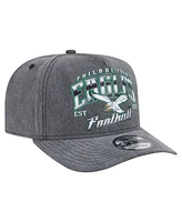 New Era Men's Black Philadelphia Eagles Throwback Washed A-Frame 9FIFTY Snapback Hat
