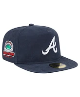 New Era Men's Navy Atlanta Braves Championship Side Flag A-Frame 59FIFTY Fitted Hat