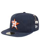 New Era Men's Navy Houston Astros Championship Side Flag A-Frame 59FIFTY Fitted Hat