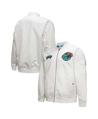 Mitchell & Ness Men's White Memphis Grizzlies Hardwood Classics Nights Team Leader Satin Full-Zip Jacket