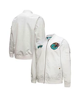 Mitchell & Ness Men's White Memphis Grizzlies Hardwood Classics Nights Team Leader Satin Full-Zip Jacket