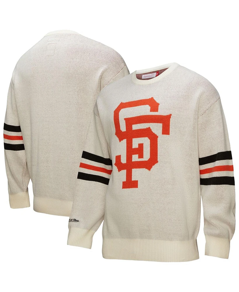 Mitchell & Ness Men's Cream San Francisco Giants Retro Pullover Sweater
