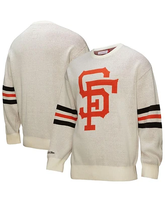 Mitchell & Ness Men's Cream San Francisco Giants Retro Pullover Sweater