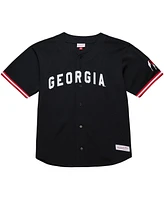Mitchell & Ness Men's Black Georgia Bulldogs On The Clock Full-Button Fashion Jersey
