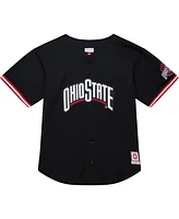 Mitchell & Ness Men's Black Ohio State Buckeyes On The Clock Full-Button Fashion Jersey