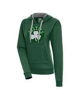 Antigua Women's Hunter Green Boston Celtics Victory Pullover Hoodie