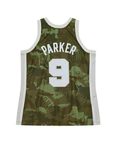 Mitchell & Ness Men's Tony Parker Camo San Antonio Spurs Hardwood Classics 2000/01 Ghost Green Swingman Jersey