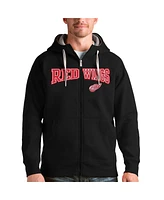 Antigua Men's Black Detroit Red Wings Wordmark Victory Full-Zip Hoodie