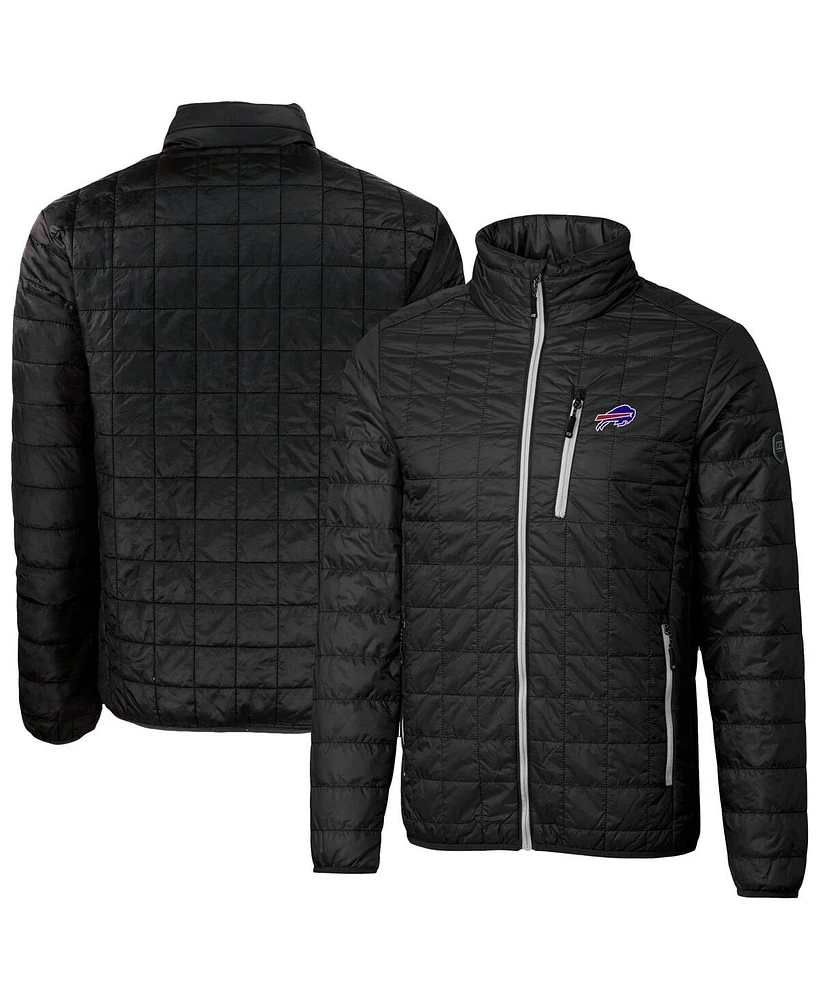 Cutter & Buck Men's Black Buffalo Bills Rainier PrimaLoft Eco Insulated Full-Zip Puffer Jacket