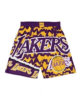 Mitchell & Ness Men's Purple/Gold Los Angeles Lakers Jumbotron 2.0 Sublimated Shorts