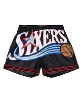 Mitchell & Ness Women's Black Philadelphia 76ers Swingman Big Face 3.0 Basketball Shorts