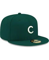 New Era Men's Green Chicago Cubs White Logo 59FIFTY Fitted Hat