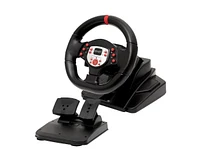 180° Racing Steering Wheel with Pedals – Adjustable Tilt & Height, Dual Motor Vibration for Pc, PS3, PS4, Switch, and Android