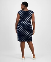 Connected Plus Printed Jersey Sheath Dress