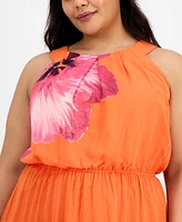 Robbie Bee Plus Printed Sleeveless Maxi Dress