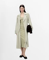 Mango Women's Ribbed Knit Midi Dress