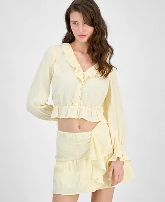 Guess Women's Long-Sleeve Button-Front Shaelo Top