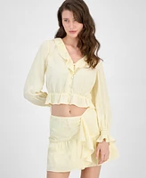 Guess Women's Long-Sleeve Button-Front Shaelo Top