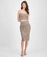 Guess Women's Josiane Cropped Lace Corset Top