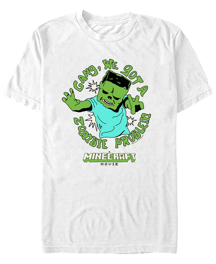 Fifth Sun Men's Minecraft Movie Zombie Problem Short Sleeve T-Shirt
