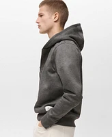 Mango Men's Zipper Neck Hooded Sweatshirt