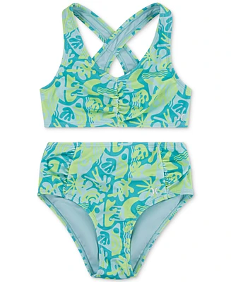 Hurley Big Girls High-Waisted Two-Piece Printed Swimsuit