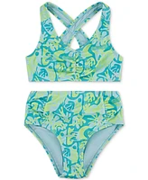 Hurley Big Girls High-Waisted Two-Piece Printed Swimsuit