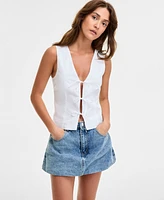 Steve Madden Women's Aliza Sleeveless Tie-Front Top