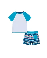 Andy & Evan Toddler Boys Toddler/Child Sailboat Graphic Rashguard Set
