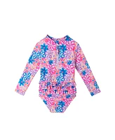 Andy & Evan Baby Girls Floral Print Rashguard w/Hat