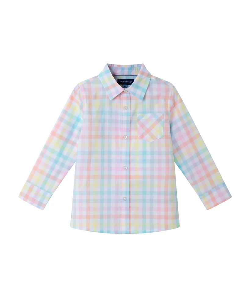 Andy & Evan Little Boys Toddler/Child Bright Pastel Multi Check Buttondown Shirt