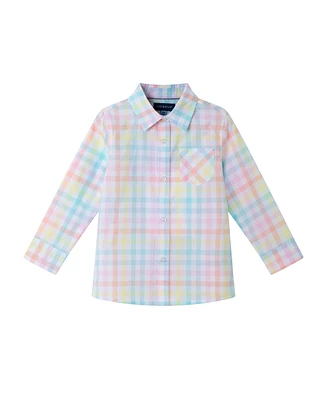 Andy & Evan Little Boys Toddler/Child Bright Pastel Multi Check Buttondown Shirt