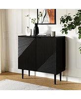 Burkart 35"Tall And 2Doors Modern Accent Cabinet