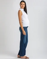 Pietro Brunelli Maternity Wide-Leg & High-Waist Belly Band Dad Jeans