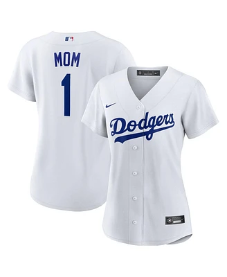 Nike Women's White Los Angeles Dodgers 1 Mom Home Replica Jersey