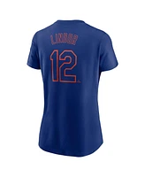 Nike Women's Francisco Lindor Royal New York Mets Fuse Name Number T-Shirt