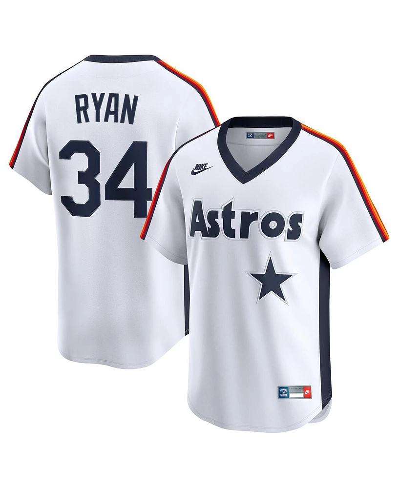 Nike Men's Nolan Ryan White Houston Astros Throwback Cooperstown Collection Limited Jersey