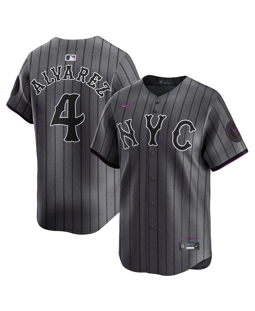 Nike Men's Francisco Alvarez Gray New York Mets City Connect Limited Player Jersey