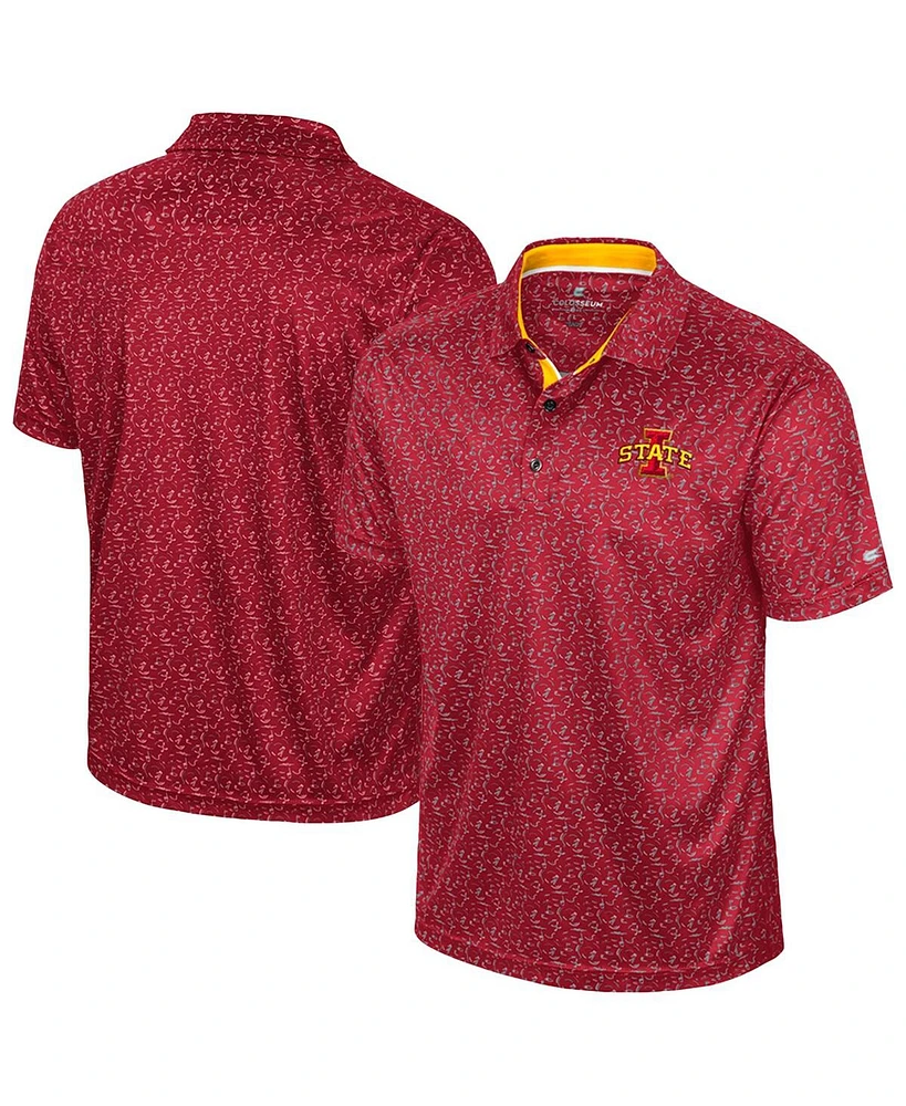 Colosseum Men's Cardinal Iowa State Cyclones Sublimated Golf Polo Shirt