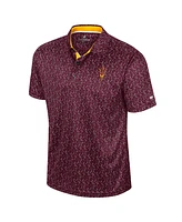 Colosseum Men's Maroon Arizona State Sun Devils Sublimated Golf Polo Shirt