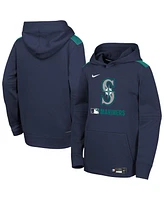 Nike Big Boys and Girls Navy Seattle Mariners Authentic Collection Performance Pullover Hoodie