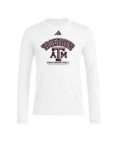 Adidas Men's White Texas A M Aggies Together On-Court Pregame Long Sleeve T-Shirt