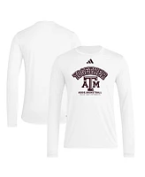 Adidas Men's White Texas A M Aggies Together On-Court Pregame Long Sleeve T-Shirt