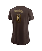 Nike Women's Jackson Merrill Brown San Diego Padres Fuse Name Number T-Shirt