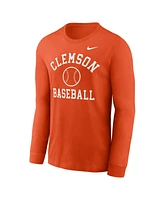 Nike Men's Orange Clemson Tigers Essential Baseball Arch Long Sleeve T-Shirt