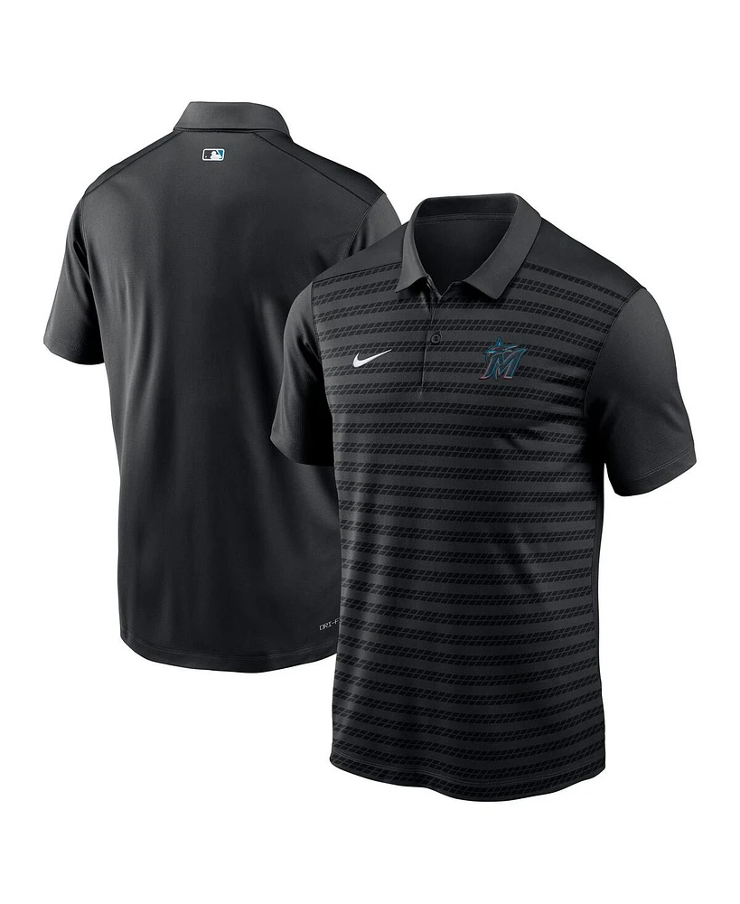 Nike Men's Black Miami Marlins Authentic Collection Victory Performance Polo Shirt