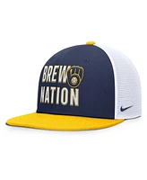 Nike Men's Navy/Yellow Milwaukee Brewers Pro Trucker Snapback Hat