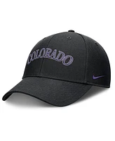 Nike Men's Black Colorado Rockies Rise Gaberdine Adjustable Hat
