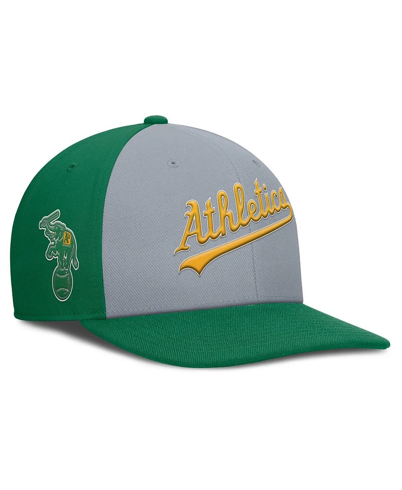 Nike Men's Gray/Green Athletics Pro Performance Snapback Hat